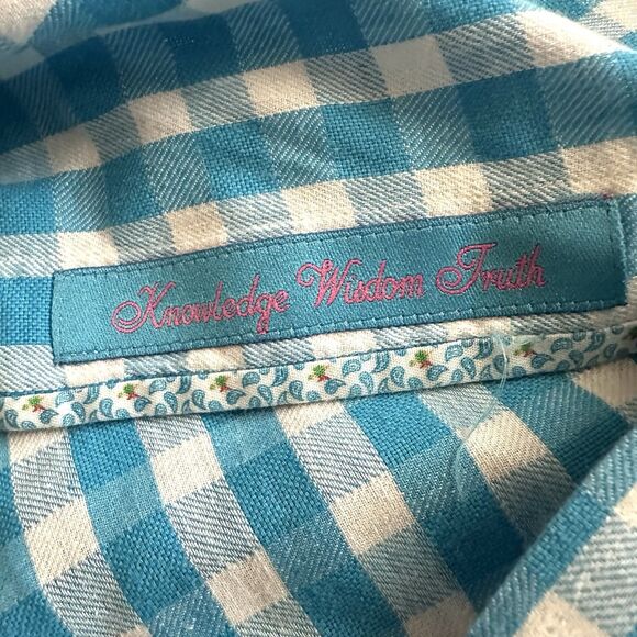 Robert Graham Shirt Mens Large Blue Gingham Classic Fit Long Sleeve Button Down - Picture 8 of 12